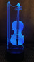 Acrylic Violin Lamp - Colour Changing Desk Lamp - USB Power & Battery Operated