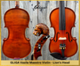 4/4 MAESTRO VASILE GLIGA Lion's Head Scroll Double Purfling One Piece Back Violin - Code D0265V