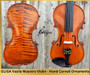 4/4 Fine Advanced Violin For Sale | MAESTRO VASILE GLIGA - "Laurel Leaf" Traditional Romanian Carving - Code D1370V