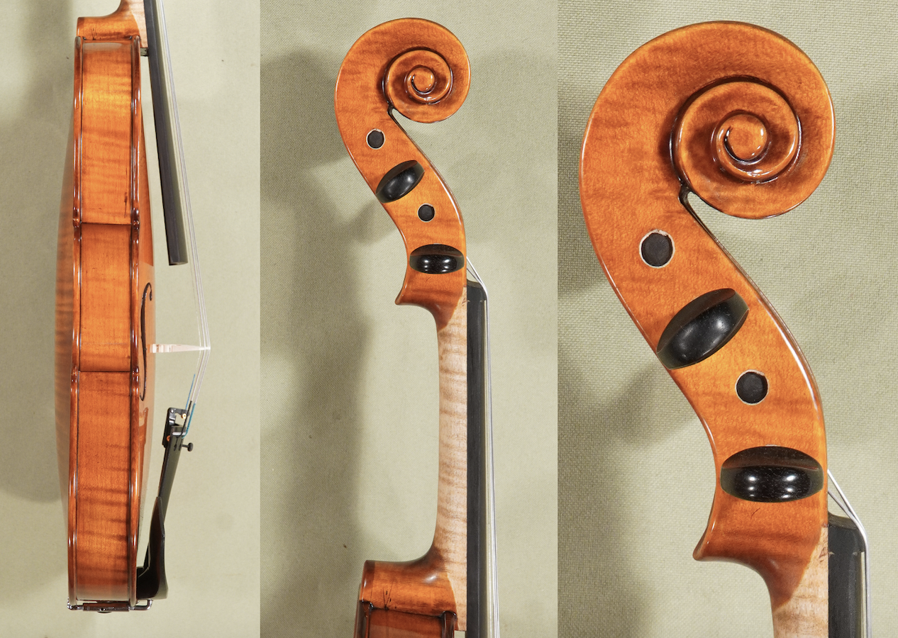 4/4 Gliga Intermediate Violin Gems 1 Elite Superior Sound - Violin Store in Vancouver - D1697V - Sides and neck and scroll detail
