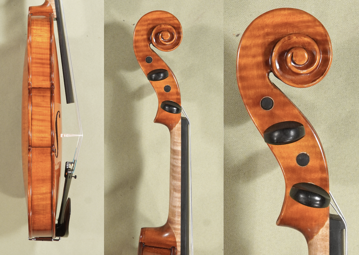 D1698V - 4_4 Gliga gems 1 Intermediate Level Student Violin Sides and Neck - Flamed Maple