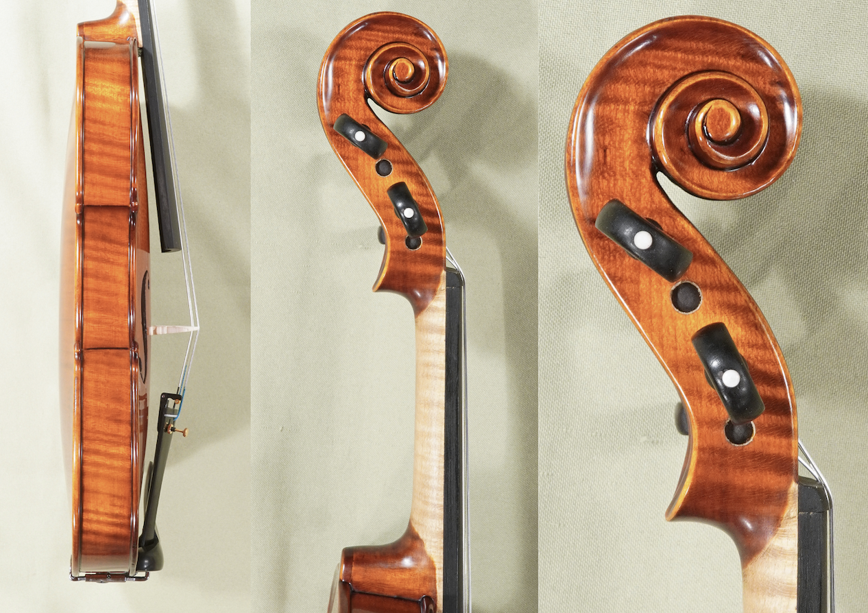 4/4 Gliga Gama Elite Violin &ndash; Guarneri Pattern, Neck and Scroll, Romanian Flamed Maple (Code D1744V)