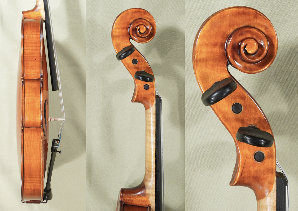 D1755V - 4_4 Gliga gems 1 Intermediate Level Student Violin Scroll and Neck
