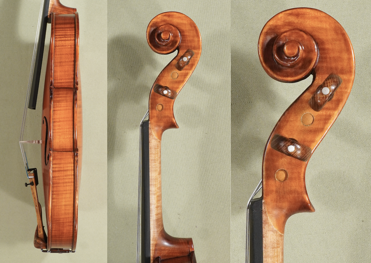 D1790 Gliga Gems 1 Elite Intermediate Level Violin - Side Neck and Scroll