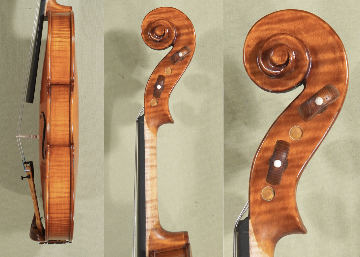 D1791 Gliga Gems 1 Elite Intermediate Level Violin - Side Neck and Scroll