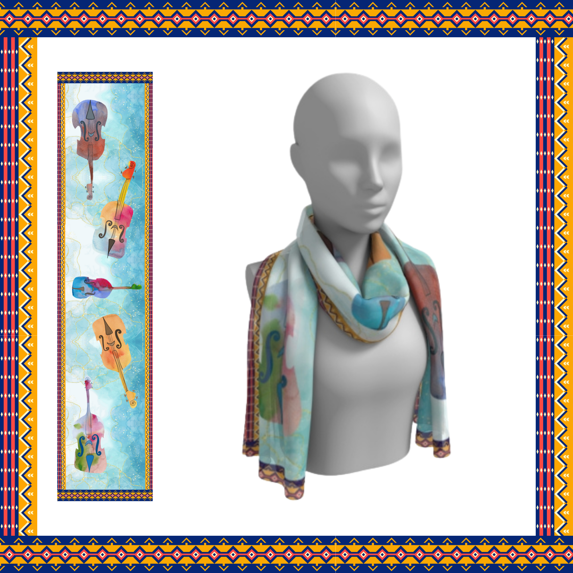 4 - silk violin scarf