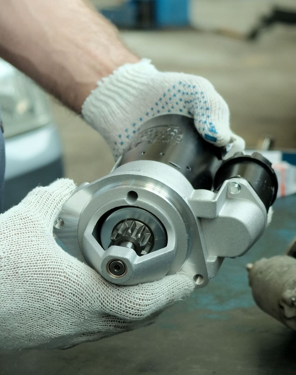 Holding starter motor