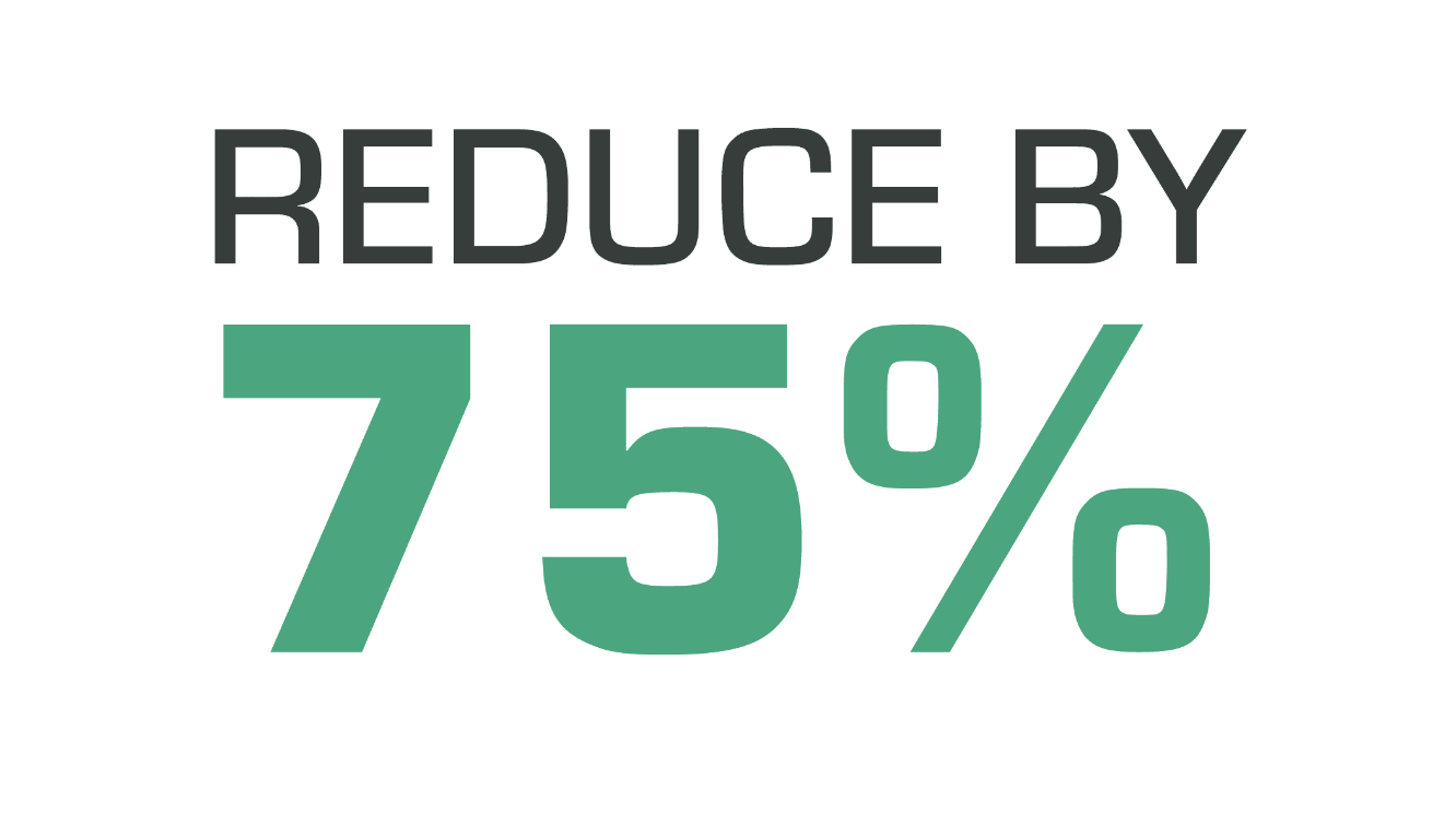 Reduce by 75% text