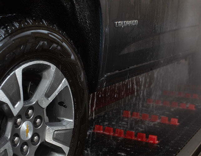 Chevy Colorado going through automatic car wash