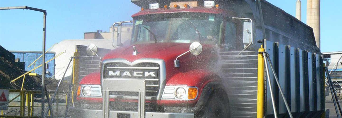 Semi truck getting a car wash