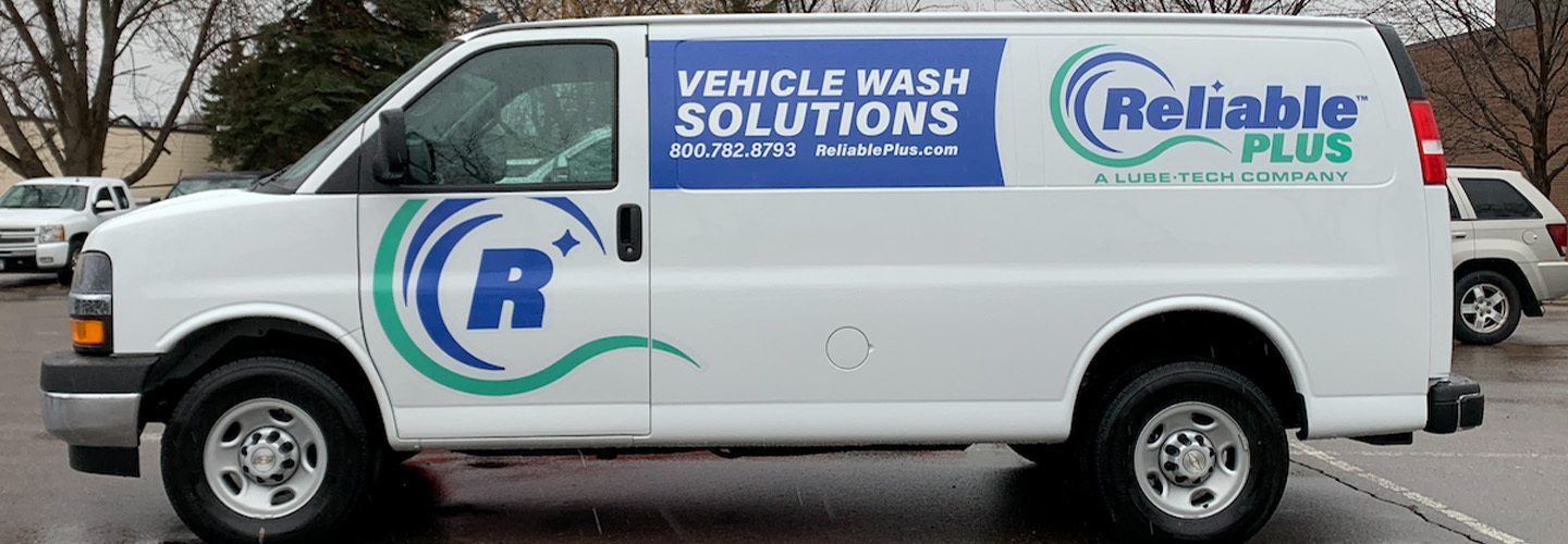 White van with reliable plus decal