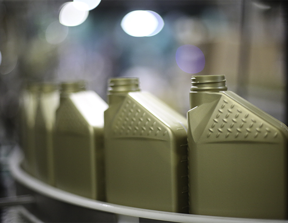 Bottle on the production line
