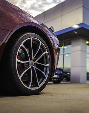 Auto dealer with cars in front