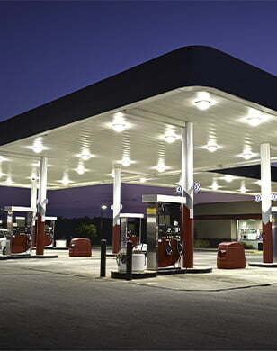 Gas station at night
