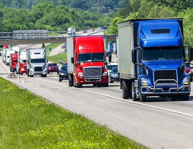 Trucks on the highway