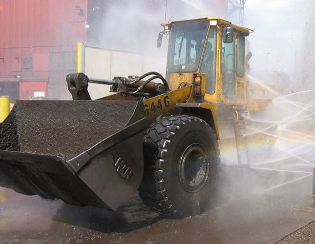 heavy duty equipment getting a wash