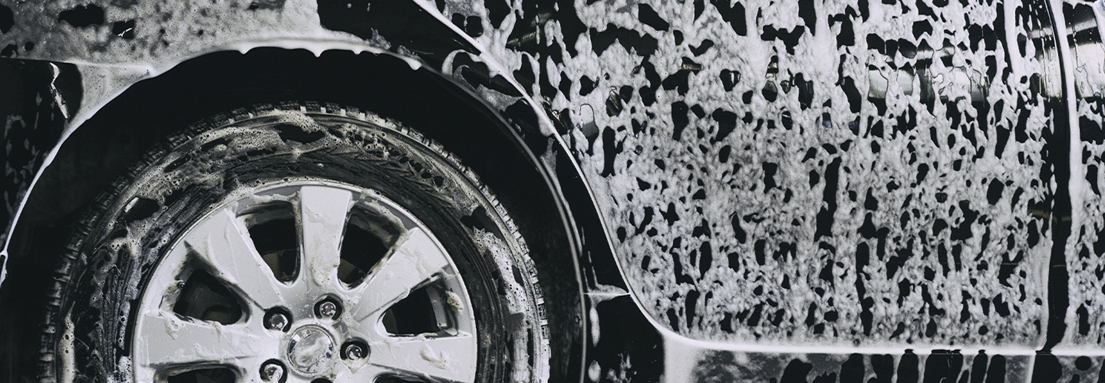 Car sprayed with soap