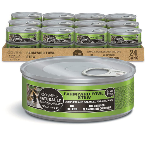 DAVES NATURALLY HEALTHY FARMYARD FOWL STYLE CAT FOOD 5.5 OZ