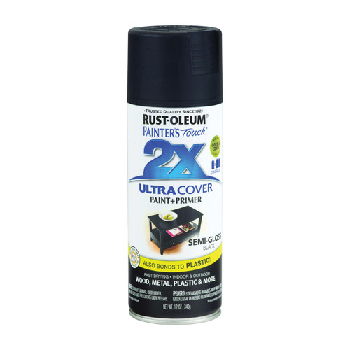 PAINTERS TOUCH 2X 12OZ SEMI-GLOSS SPRAY PAINT BLACK