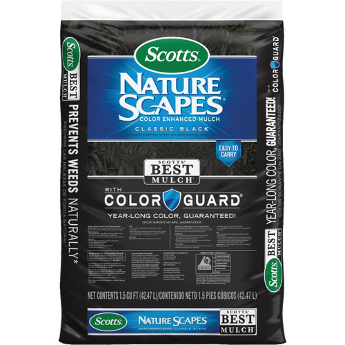 SCOTTS NATURE SCAPES 2 CU FT CLASSIC BLACK SHREDDED HARDWOOD MULCH