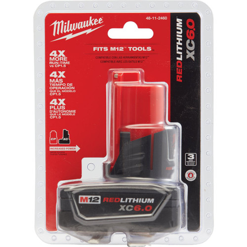 M12 REDLITHIUM XC 6.0 BATTERY PACK  48-11-2460  MILWAUKEE
