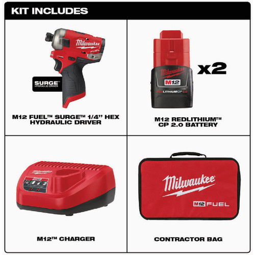 M12 FUEL SURGE 14 HEX DRV KIT  2551-22  MILWAUKEE