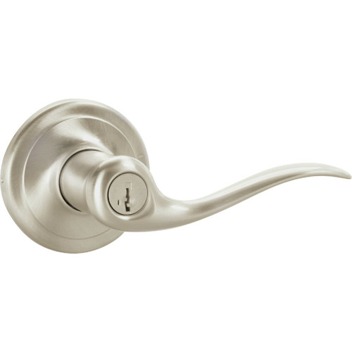 SIGNATURE SERIES SATIN NICKEL TUSTIN ENTRY DOOR LEVER W SMARTKEY KWIKSET
