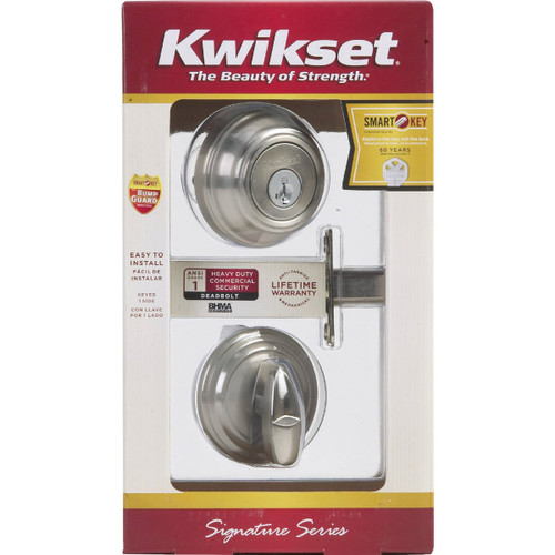 SIGNATURE SERIES SATIN NICKEL SINGLE CYL. DEADBOLT KWIKSET
