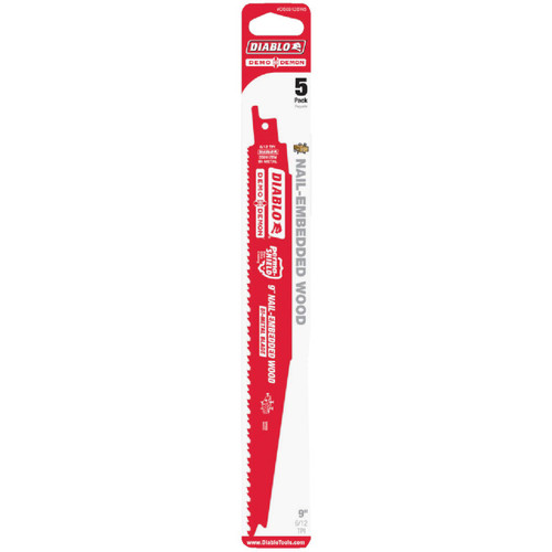 FREUD DIABLO 5PK 9IN 6/12T RECIPROCATING SAW BLADE  300978  DS0912BW5