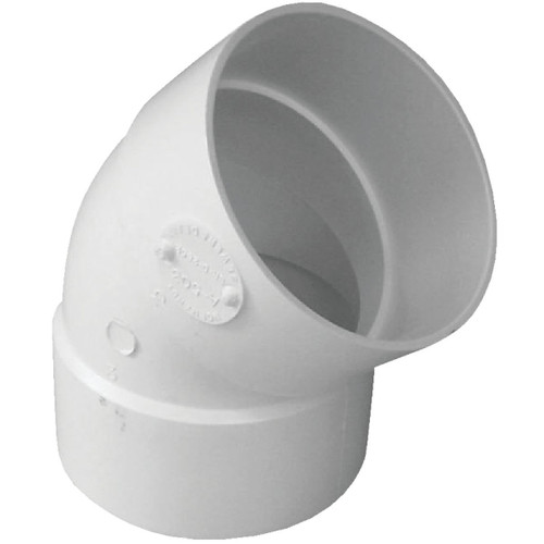 3" 45° (1/8 BEND) PVC SEWER & DRAIN ELBOW