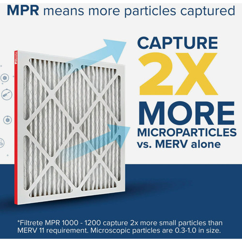 3M 16"X20"X1" 1000 MPR ALLERGEN FURNACE FILTER MERV 11