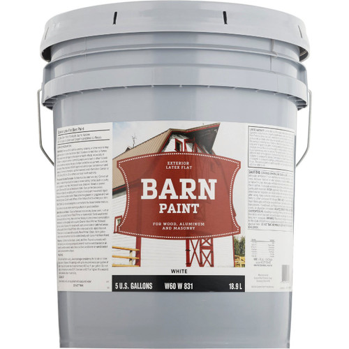 DIB LATEX FLAT EXTERIOR BARN PAINT WHITE 5-GAL