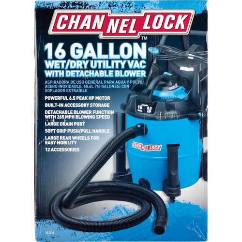 CHANNELLOCK 16GAL 6.5HP WET/DRY VACUUM WITH BLOWER