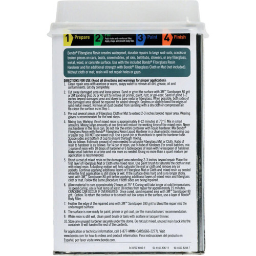 BONDO 0.9QT FBRGLSS RESIN