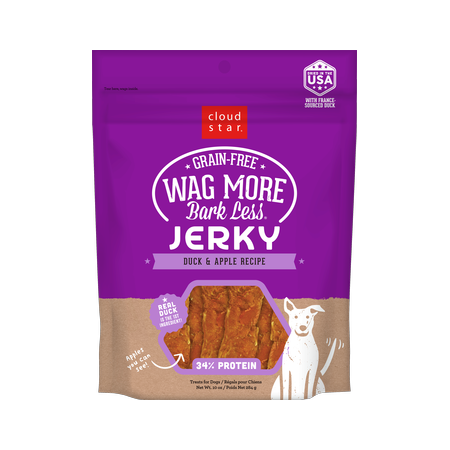 GF DUCK APPLE JERKY (10oz) WAG MORE BARK LESS