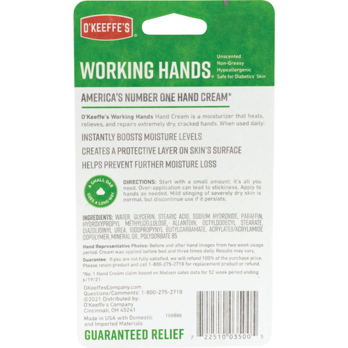 OKEEFFES WORKING HANDS 3.4OZ HAND CREAM JAR