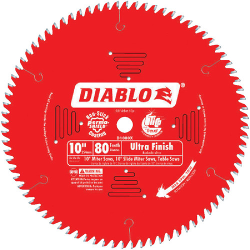 FREUD DIABLO 10IN 80-TOOTH ULTRA FINISH CIRC SAW BLADE  D1080X