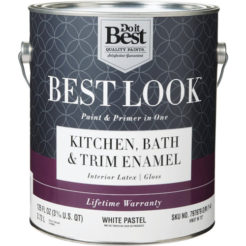 BEST LOOK 1-GAL KITCHEN BATH & TRIM GLOSS PAINT WHITE PASTEL BASE