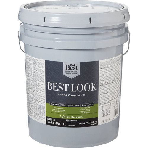 BEST LOOK 5-GAL EXTERIOR PAINT & PRIMER SEMI-GLOSS NEUTRAL