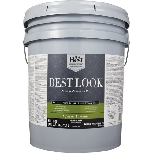 BEST LOOK 5-GAL EXTERIOR PAINT & PRIMER SEMI-GLOSS NEUTRAL