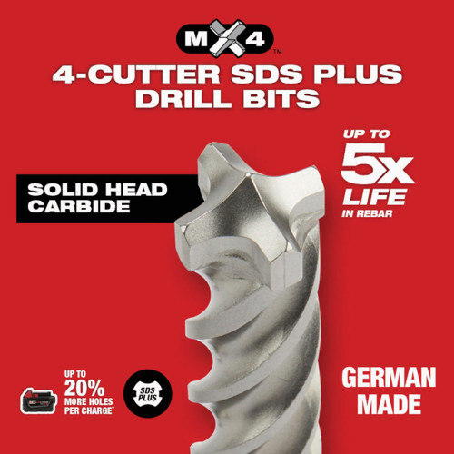 SDS PLUS 4CT MX4  6 PC KIT  48-20-7499 MILWAUKEE