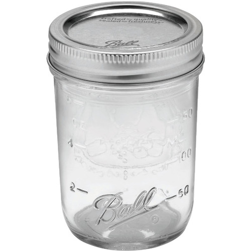 BALL 1/2 PT. REGULAR MOUTH MASON CANNING JAR 12-COUNT