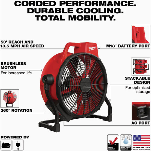 M18 BRUSHLESS FAN BARE TOOL ONLY 0821-20  MILWAUKEE