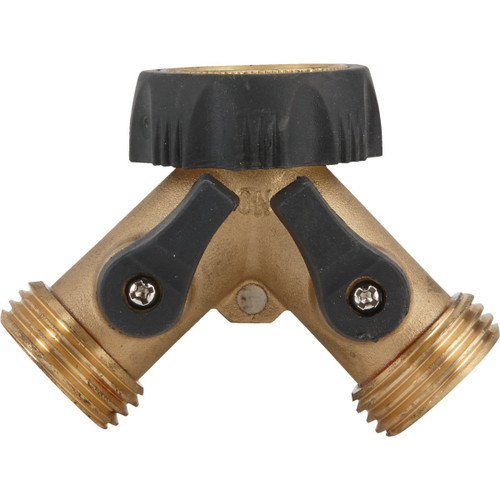 DIB BRASS Y-CONNECTOR HOSE SHUTOFF