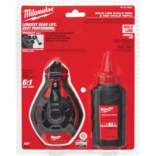 RED BOLD LINE CHALK REEL  48-22-3986  MILWAUKEE