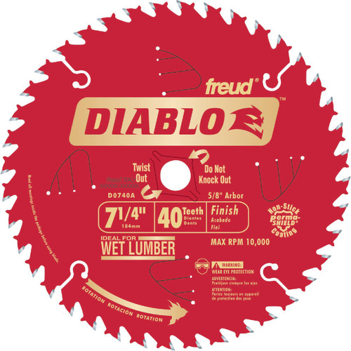 FREUD DIABLO 7-1/4 40T FINISH SAW BLADE  320664  D0740A
