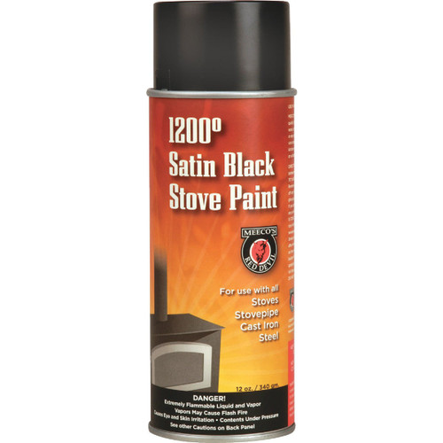 12 OZ BLACK SATIN HIGH HEAT STOVE SPRAY PAINT