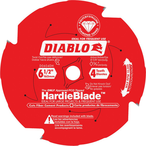 DIABLO HARDIE BLADE 6-1/2" 4-TOOTH PCD SAW BLADE