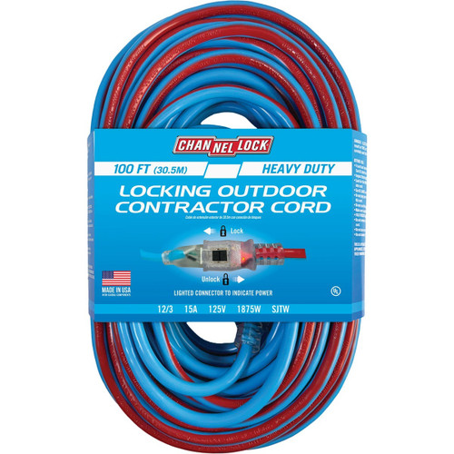 CHANN. 12/3 100' BLUE/RED EXTENSION CORD