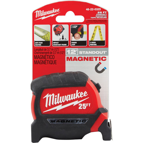 25 COMPACT MAGNETIC TAPE MEASURE MILWAUKEE